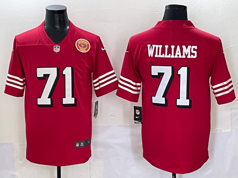 Men San Francisco 49ers #71 Williams red 2025 Nike Limited NFL Jersey style 3->san francisco 49ers->NFL Jersey
